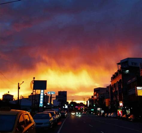 火燒雲徵兆|海葵來襲！彰化出現「橘色極光」 火燒雲染紅天際